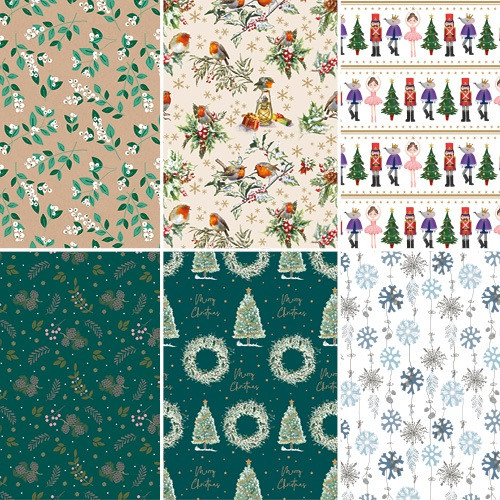 Díszcsomagoló tekercses Clairefontaine/Eurowrap 70x200 cm 57g karácsonyi vegyes minták