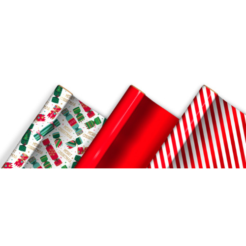 Díszcsomagoló válogatás Clairefontaine/Eurowrap karácsonyi 9 részes, candy cane