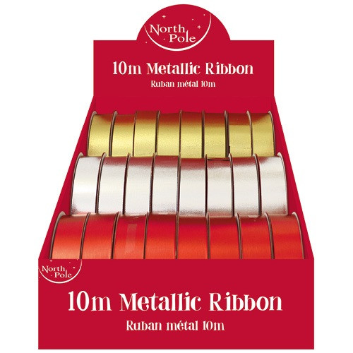 Dekorszalag Clairefontaine/Eurowrap 10m arany, ezüst, piros színben