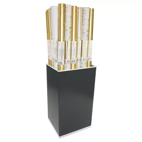 Díszcsomagoló tekercses Clairefontaine 70x200 cm 80g prémium, aranyló karácsonyi mintás, 5 minta