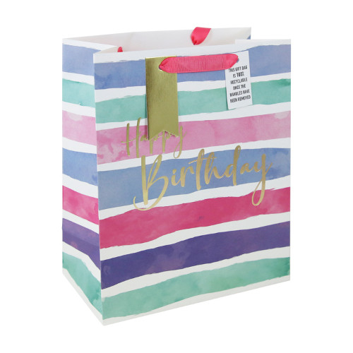 Dísztasak Clairefontaine/Eurowrap 26,5x33 cm csíkos HBD női