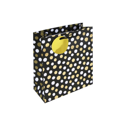 Dísztasak Clairefontaine/Eurowrap 21,5x25,3 cm fekete, pöttyös