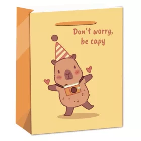 Dísztasak matt 18x23 cm Capybara Dont worry