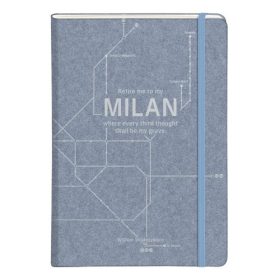   Napló Clairefontaine Jeans & Cocoa A/5 48 lapos, vonalas, kemény fedeles, gumis záródás, Jeans city map, vegyes