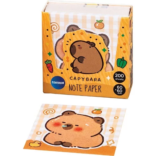 Jegyzettömb CAPYBARA kockatömb 200 lapos 60x60 mm