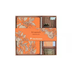   Kollekció Clairefontaine Jardin des Sens jegyzetfüzet, ceruza, binder csipesz, kapocs, radír