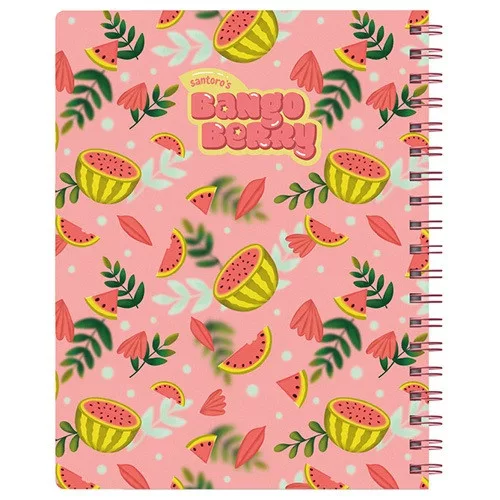 Füzet Bangoberry spirálos, elválasztókkal, 3db Bangobobbal, malac mintával