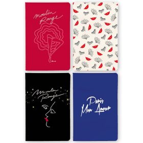   Jegyzetfüzet Clairefontaine Moulin Rouge 11x17cm, 32 lapos, vonalas, vegyes minta