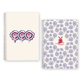   Jegyzetfüzet Clairefontaine Moulin Rouge A/4, spirálos, 74 lapos, vonalas, vegyes minta