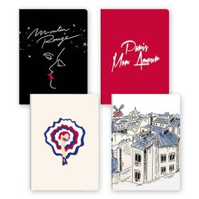   Jegyzetfüzet Clairefontaine Moulin Rouge A/6, textil gerinc, 64 lapos, sima, vegyes minta