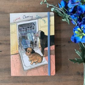   Füzet Alex Clark, vonalas, 21x15cm, 160 oldal, gumis, Kutyák mosogatnak