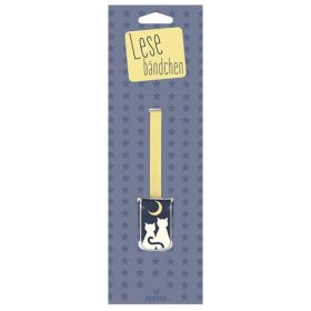 Könyvjelző Moses Verlag szalagos, cicák holddal