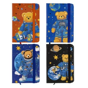   Jegyzetfüzet Centrum A/7 80 lapos vonalas kemény fedeles asztronauta macis