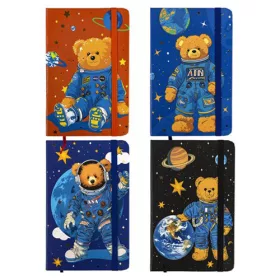   Jegyzetfüzet Centrum A/6 80 lapos vonalas kemény fedeles asztronauta macis