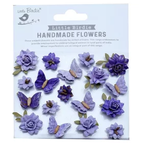   Kreatív dekorvirág Little Birdie Cloria Lavender Whisper 18 részes levendula