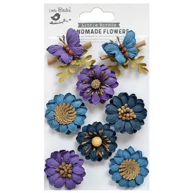   Kreatív dekorvirág Little Birdie Arcadia Purple Pastion 8 részes vegyes színek