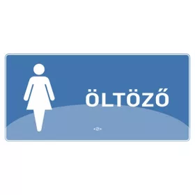 Információs matrica pd 10x20 cm Női öltöző kék