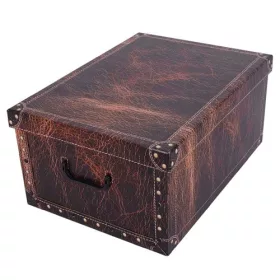   Tárolódoboz Miss Space MAXI 51x37x24 cm láda bőrmintás barna