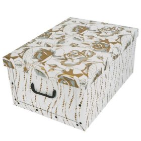   Tárolódoboz Miss Space MAXI 51x37x24 cm Arany rózsa virág