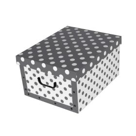 Tárolódoboz Miss Space MAXI 51x37x24 cm pöttyös szürke