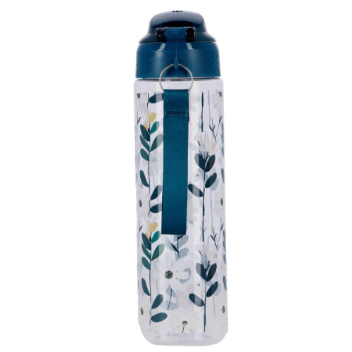 Kulacs Bottle&More 700 ml kék virág, átlátszó