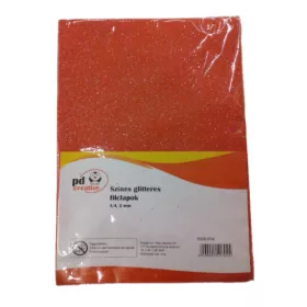   Kreatív pd textil filclapok A/4 2mm glitteres narancssárga 10 ív/csomag