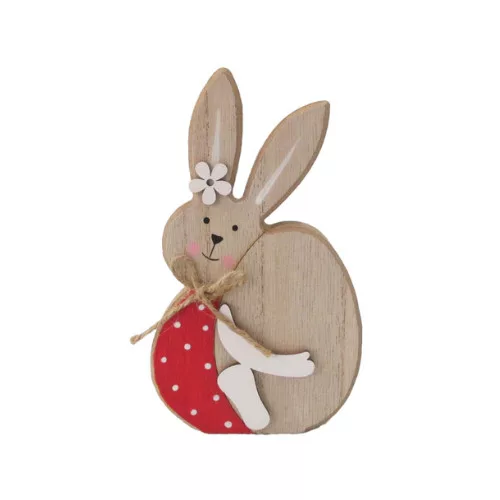 Húsvéti dekoráció fa nyuszi tojással 9x15 cm