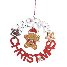 Karácsonyi fa kopogtató Merry Christmas felirattal 18 cm