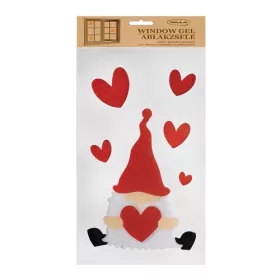 Ablakzselé 15x30 cm orrmanó szívekkel