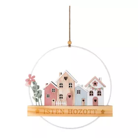 Dekor kopogtató fa led házsor 24 cm