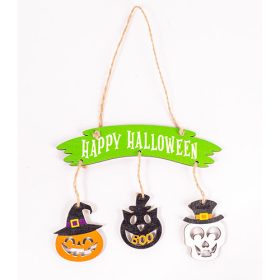 Dekor fa kopogtató Happy Halloween 15x12 cm