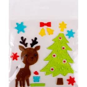 Ablakzselé 20x25 cm fenyőfa és rénszarvas