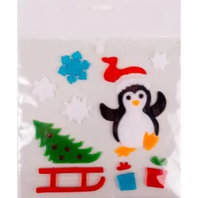 Ablakzselé 20x25 cm pingvin és szán