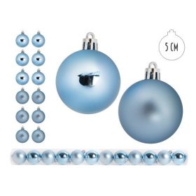 Karácsonyi gömb műanyag azúrkék 5cm 12 db/csomag