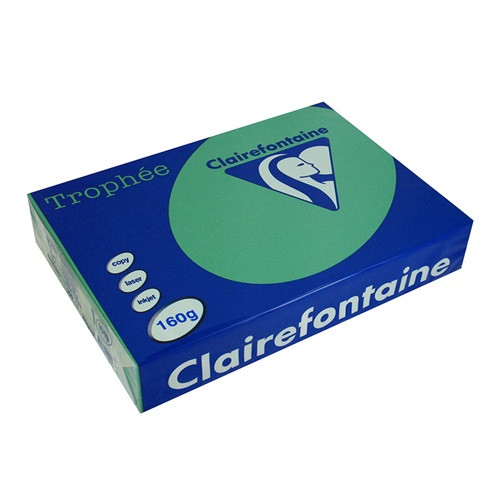 Másolópapír színes Clairefontaine Trophée A/4 160g intenzív sötétzöld 250 ív/csomag (1019)