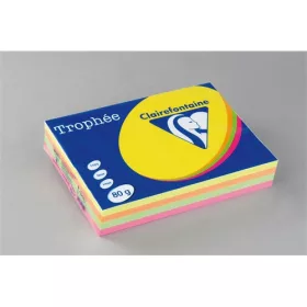   Másolópapír színes Clairefontaine Trophée A/4 80g neon vegyes színek 4x125 ív/csomag (1705)