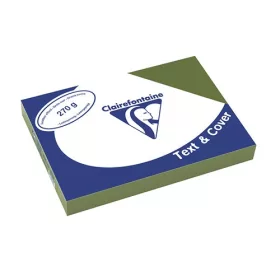   Karton bőrhatású Clairefontaine Text and Cover A/4 270g oliva zöld 100 ív/csomag