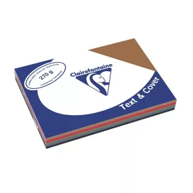   Karton bőrhatású Clairefontaine Text and Cover A/4 270g sötét vegyes szín 5x20 ív/csomag