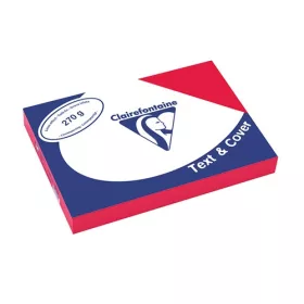   Karton textilhatású Clairefontaine Text and Cover A/4 270g vörös 100 ív/csomag