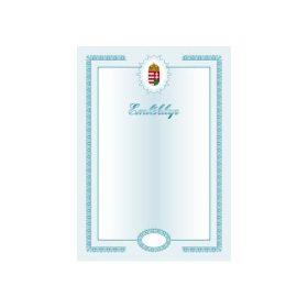 Emléklap pd A/4 álló címeres IV.