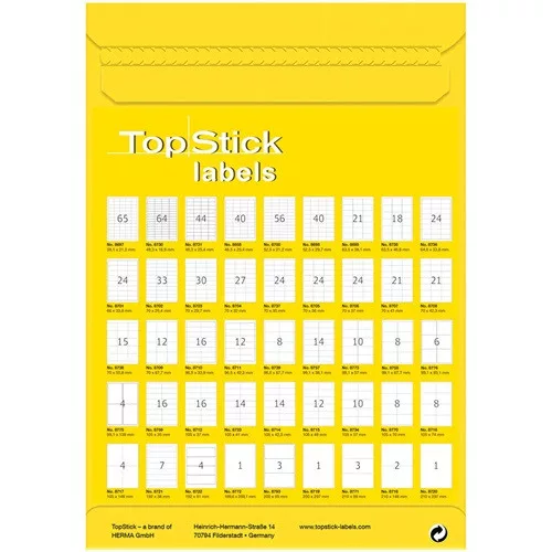 Etikett címke Topstick 48.5x25.4 mm szegéllyel 100 ív 4000 db/csomag