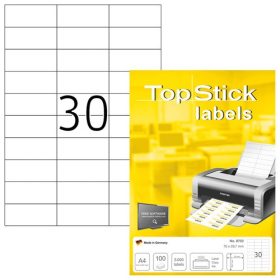   Etikett címke Topstick 70x29.7 mm szegély nélküli 100 ív 3000 db/doboz