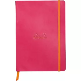   Napló Clairefontaine Rhodiarama A/5 80 lapos vonalas puha fedeles, gumis, málna