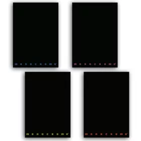   Füzet Pigna Black & Fluo A/4 tűzött 42 lapos kockás margós