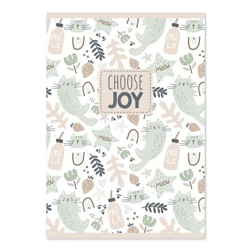 Füzet pd kisalakú 42 lapos kockás Choose Joy