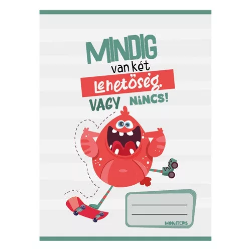 Füzet pd nagyalakú kockás Monsters