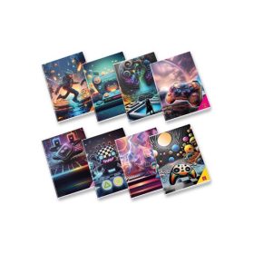   Füzet Pigna Electronic games A/4 tűzött 42 lapos kockás margós