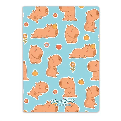 Füzet Forever Young A/6 sima prémium tűzött Capybara