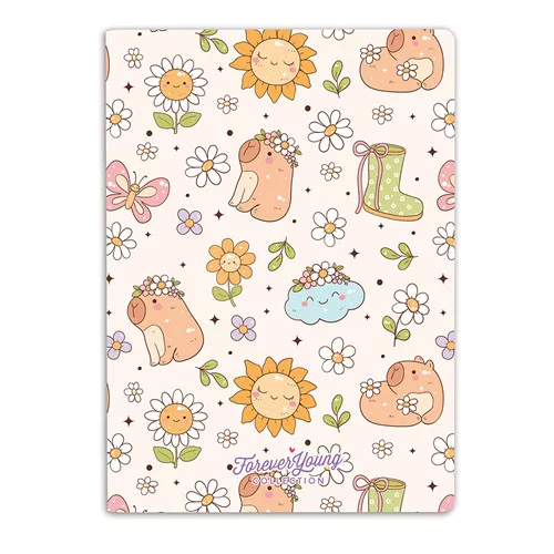 Füzet Forever Young A/6 sima prémium tűzött Capybara