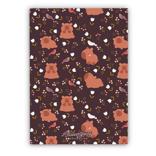 Füzet Forever Young A/4 kockás tűzött Capybara